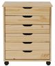 Linon Rudy Natural Wide Rolling Storage Cart-3