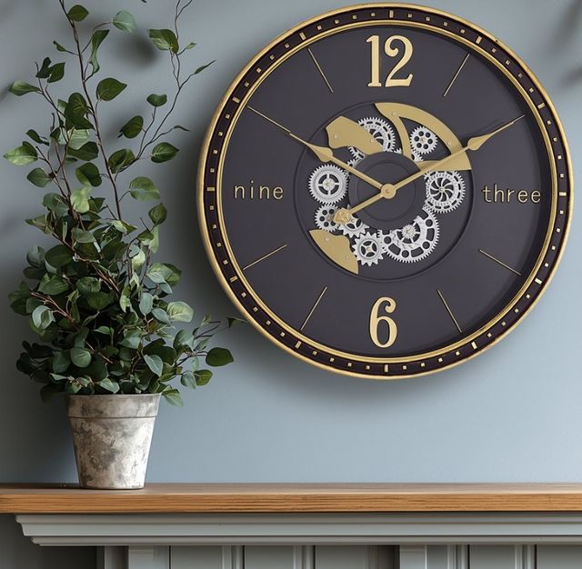 YHD Matte Gray Gear Clock-1
