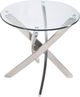 Magnussen Home® Zila Glass Top Round End Table with Brushed Nickel Base-0