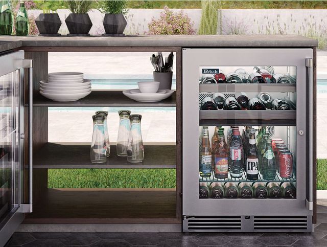 Perlick® Marine & Coastal Series 24" 5 Cu. Ft. Panel Ready Glass Door Built-In Wine Reserve/Refrigerator with Dual Zone-2