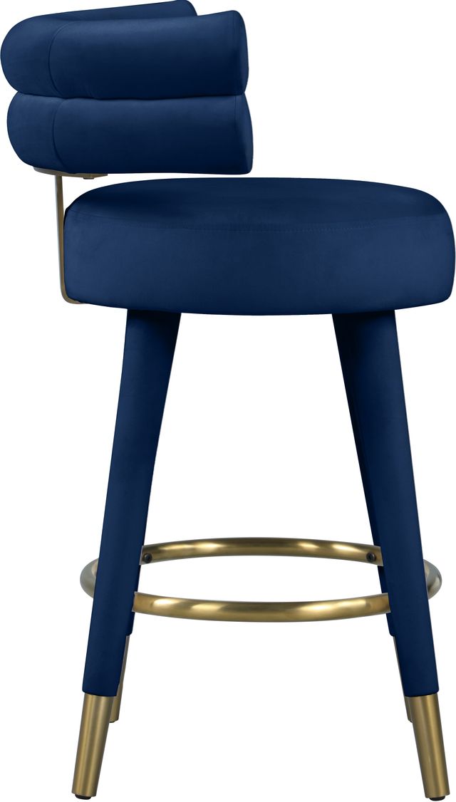 Meridian Furniture Fitzroy 2-Piece Navy Velvet Counter Stools-3