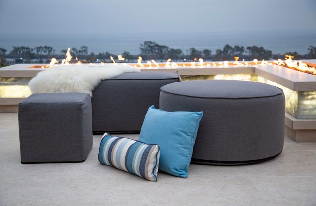 Sunset West Bazaar Heritage Granite Sunbrella 48'' Rectangular Outdoor Ottoman-3