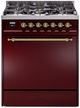 Ilve® Nostalgie II Series 30" Burgundy Pro Style Dual Fuel Range-0