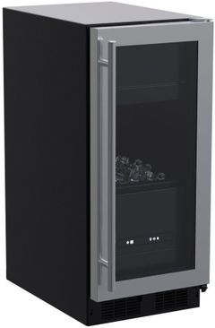 Marvel 15" 39 lb. Stainless Steel Frame Glass Clear Ice Maker