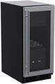 Marvel 15" 39 lb. Stainless Steel Frame Glass Clear Ice Maker-0