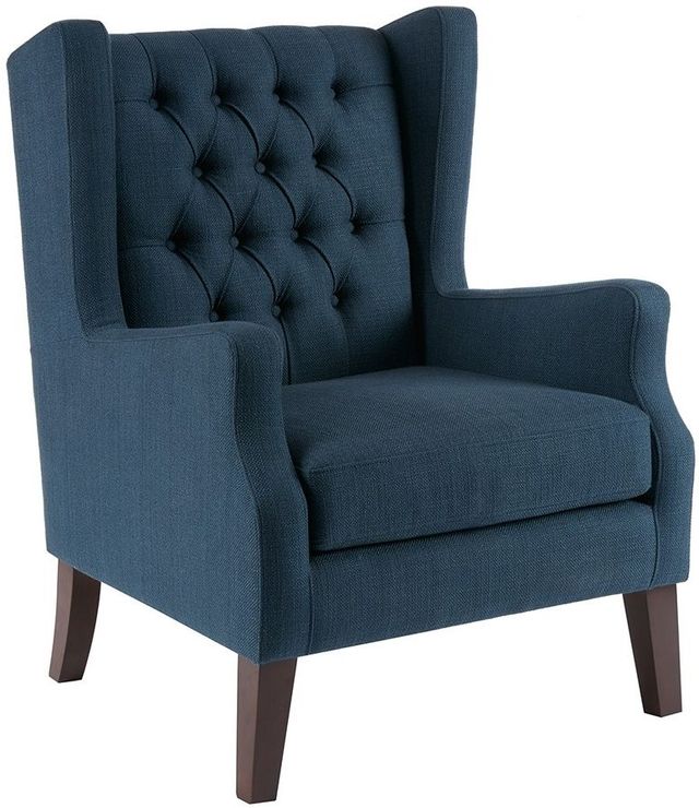 Olliix by Madison Park Navy Maxwell Button Tufted Wing Chair-1