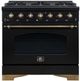 FORNO® Antico Alta Qualita 36" Black Pro Style Dual Fuel Range-0