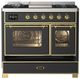 Ilve® Majestic III 40" Graphite Matte Pro Style Dual Fuel Natural Gas Range with Triple Glass Door and Brass Trim-2