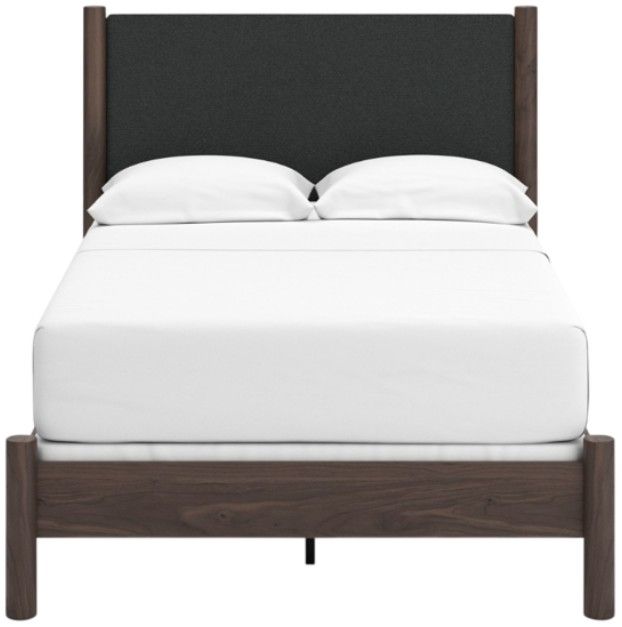 Signature Design by Ashley® Cadmori Black/Brown Youth Full Upholstered Panel Bed-2