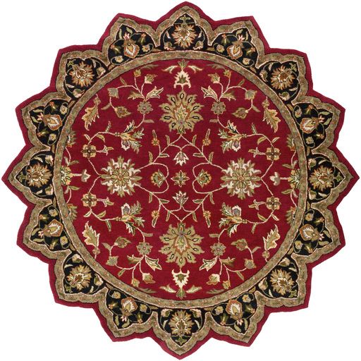 Surya Crowne Burgundy 8' Star Area Rug-0