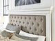 Benchcraft® Kanwyn Whitewash Queen Upholstered Panel Bed-4