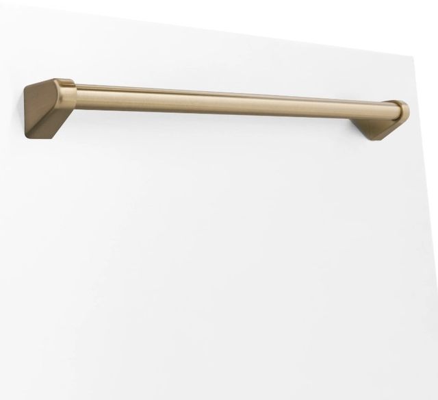 ZLINE Autograph Edition 24" White Matte with Gold Handle Dishwasher Panel-3