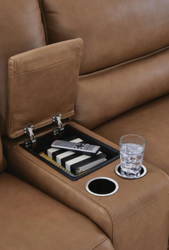 Signature Design by Ashley® Silverbrooke 5-Piece Caramel Power Reclining Sectional and Chaise-2