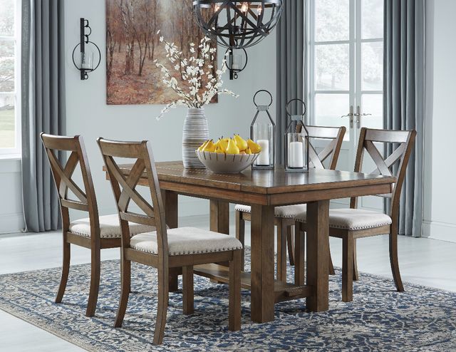 Signature Design by Ashley® Moriville 5-Piece Grayish Brown Dining Set-3