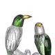 A & B Home Green Parrot Duo Glass Accent-2