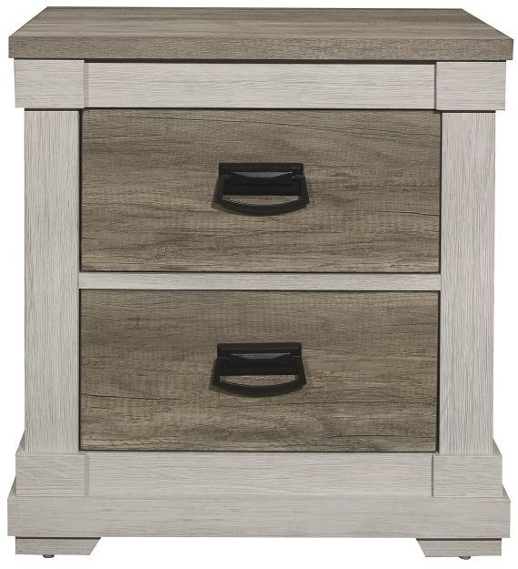Mazin Furniture Arcadia White & Weathreed Gray Nightstand-0