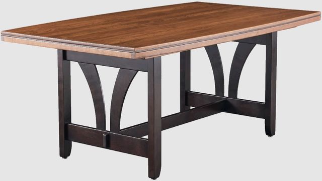 Urban Collections by Yutzy Woodworking Trieste Retreat Cherry/Onyx/Seely 42”x78” Butterfly Trestle Dining Table-0