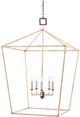 Currey & Company Denison Mole Black/Natural Rattan Grande Lantern Chandelier-0