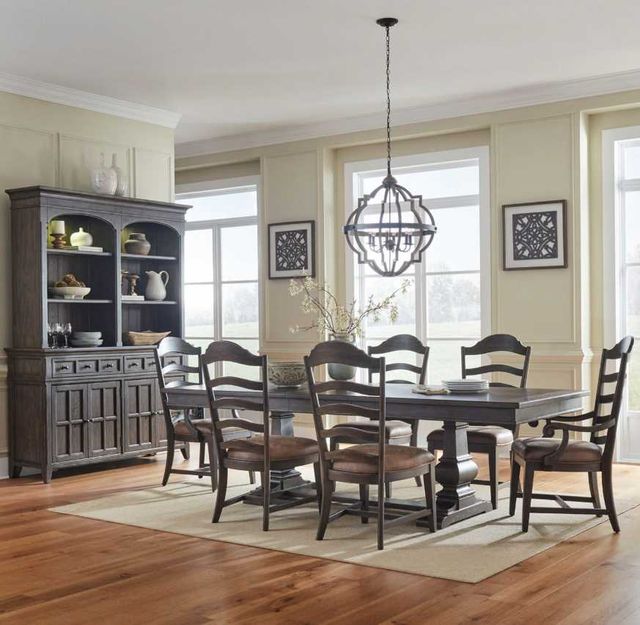 Liberty Furniture Paradise Valley 7-Piece Saddle Brown/Tobacco Alternate Trestle Dining Table Set-1
