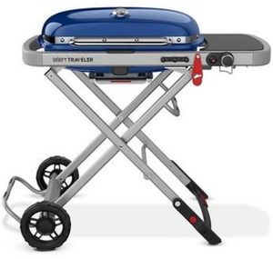 Weber® Grills® Traveler Single Burner Deep Ocean Blue Portable Liquid Propane Gas Grill