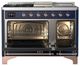 Ilve® Majestic III 48" Midnight Blue Pro Style Dual Fuel Natural Gas Range with Triple Glass Door and Copper Trim-1