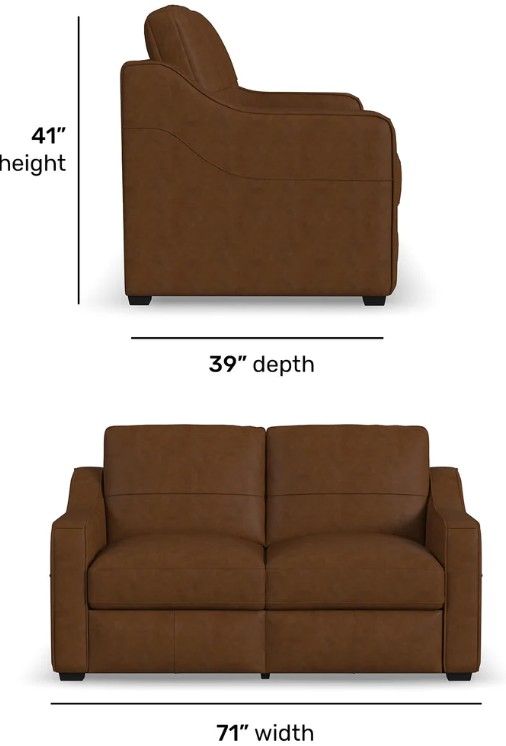 Flexsteel® Hudson Autumn Leather Loveseat-2