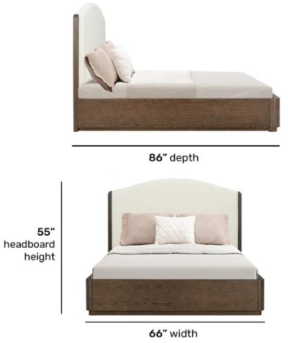 Flexsteel® Athens Chocolate Brown/Ivory Queen Upholstered Panel Bed-2