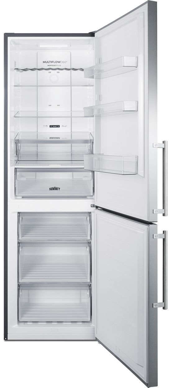 Summit® 10.6 Cu. Ft. Stainless Steel Counter Depth Bottom Freezer Refrigerator -2