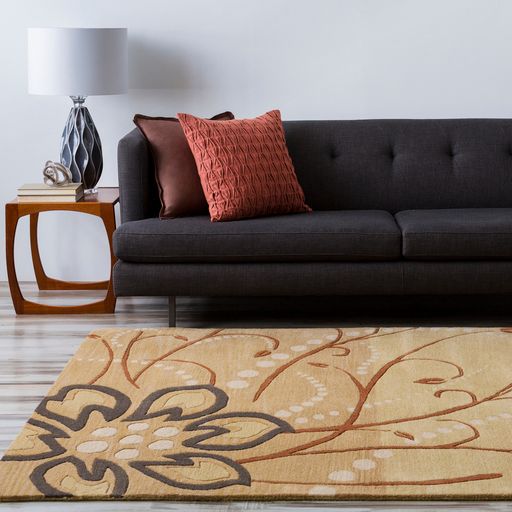 Surya Athena Brown Floral 5'x8' Area Rug-3