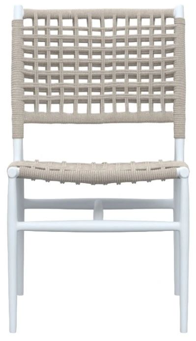 Sunset West Bahia Frost/Sand Metal/Natural Fibers Outdoor Dining Side Chair-1