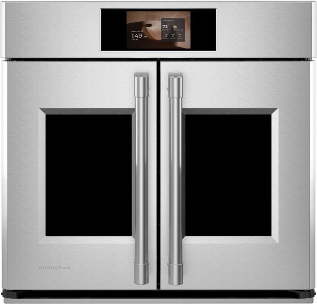 Monogram® Statement 30" Stainless Steel Single Electric Wall Oven with French Doors-0