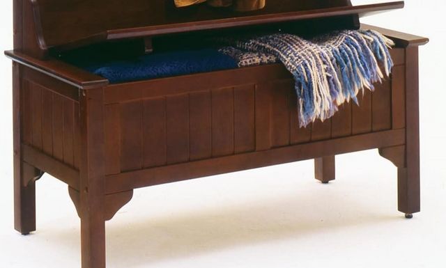 homestyles® General Line Rich Cherry Hall Tree with Bench -1