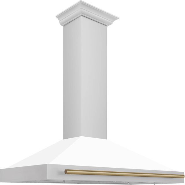 ZLINE 48" Autograph Edition White Matte Wall Mounted Range Hood-1