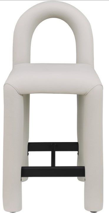 Meridian Furniture Amari Taupe Vegan Leather Upholstered Counter Stool-1