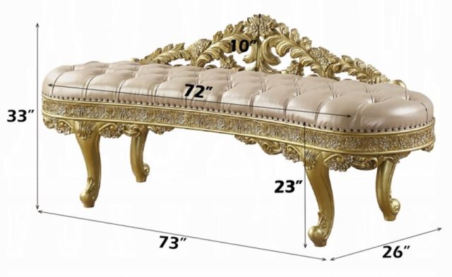 ACME Furniture Cabriole Gold Bench-2