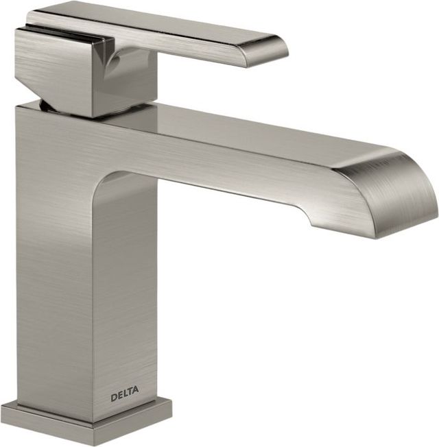 Delta Ara® Stainless Single Handle Bathroom Faucet with Drain-0