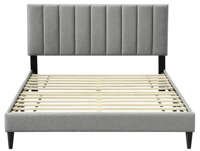 Bernards Millie Gray Upholstered Queen Panel Bed-2
