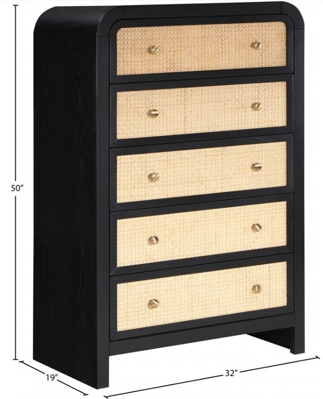 Meridian Furniture Siena Black/Natural Chest-2