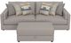 Jackson Furniture Trevor 3-Piece Nickel Small Spaced Sectional with Storage Ottoman-2
