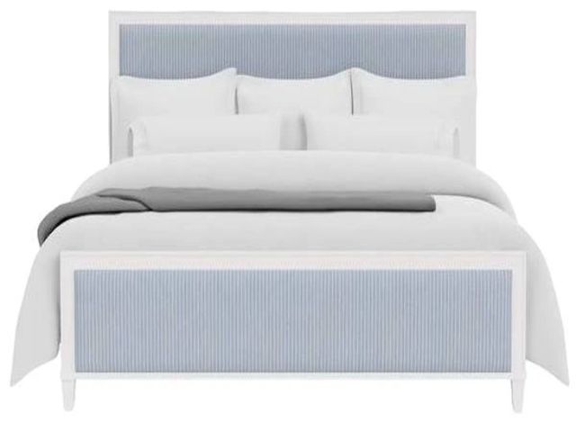 Riverside Furniture Rosalie White Caps Upholstered Queen Panel Bed-1