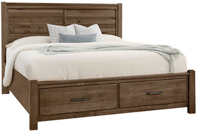 Artisan & Post by Vaughan-Bassett Cool Rustic Mink California King Storage Plank Bed-0