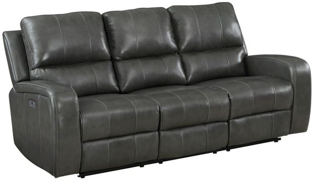 New Classic® Home Furnishings Linton Dark Gray Dual Power Reclining Sofa-0
