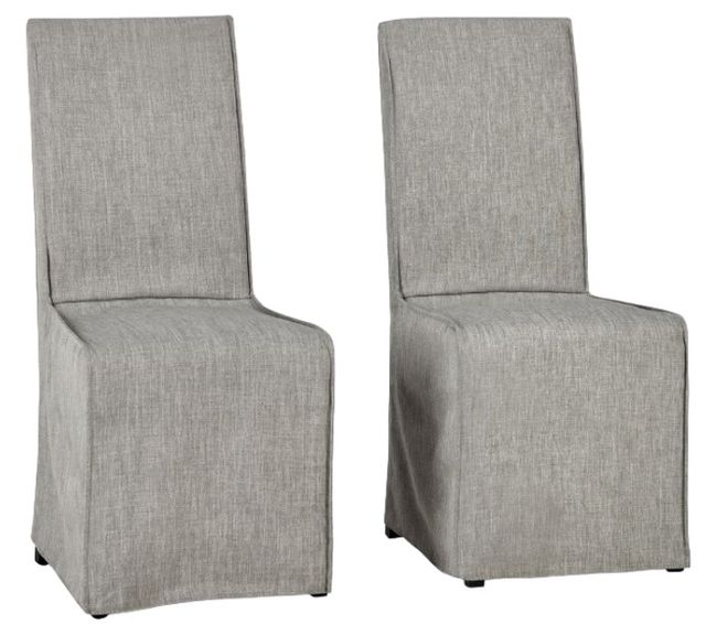 Classic Home Jordan 2-Piece Cool Gray Upholstered Dining Chair Set-0