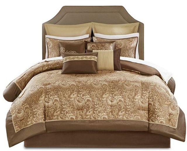 Olliix by Madison Park Essentials Brown California King Brystol 24 Piece Room in a Bag-1