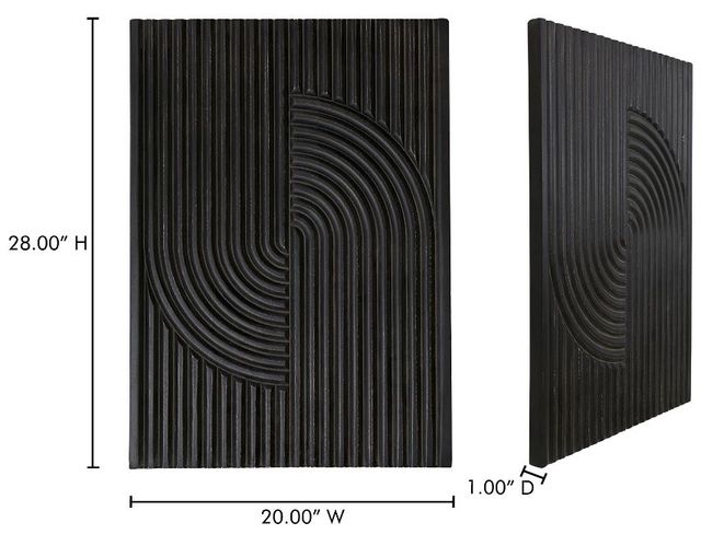 Moe's Home Collection Knott Washed Black Carved Wood Wall Art-4