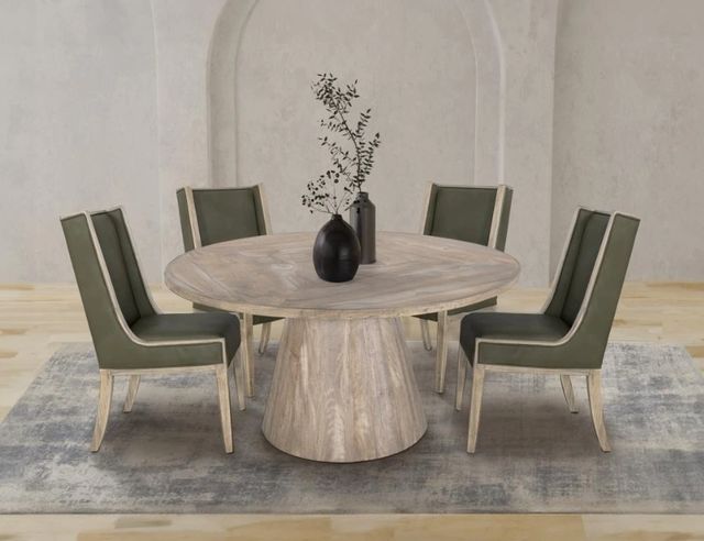 International Furniture Direct Balam Olive Side Chair-1