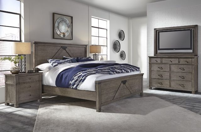 aspenhome® Tucker Stone Queen Panel Bed-1