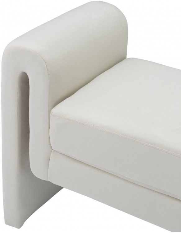 Meridian Furniture Sloan Cream Upholstered Bench-3