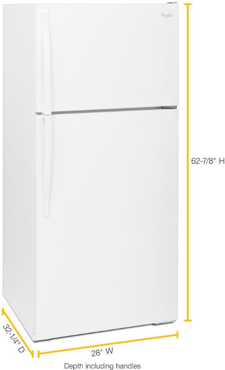 Whirlpool® 28" 14.3 Cu. Ft. White Top Freezer Refrigerator-2