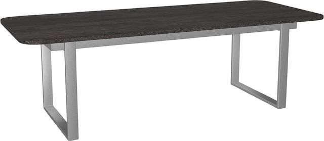 Amisco Customizable Burton 120" Rectangular Extendable Table with 1" Thermo Fused Laminate Top, Radius Corners and 1 Leaf-0